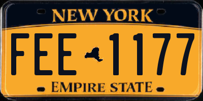 NY license plate FEE1177