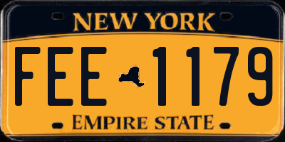 NY license plate FEE1179