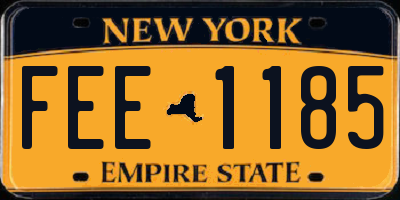 NY license plate FEE1185