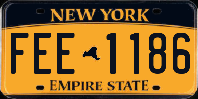 NY license plate FEE1186