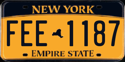 NY license plate FEE1187