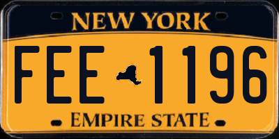 NY license plate FEE1196