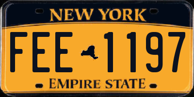 NY license plate FEE1197