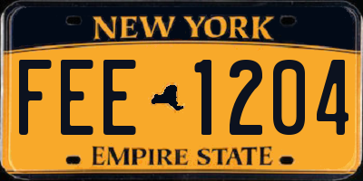 NY license plate FEE1204