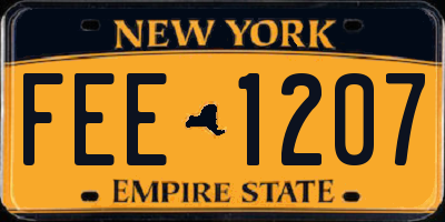 NY license plate FEE1207