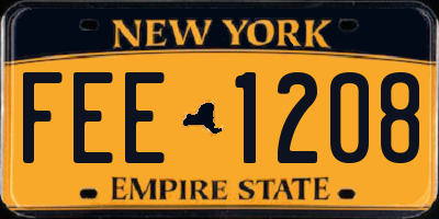NY license plate FEE1208