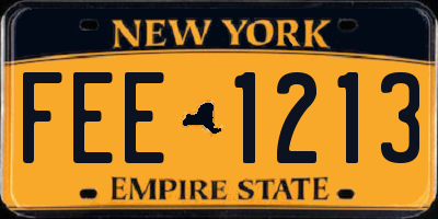 NY license plate FEE1213