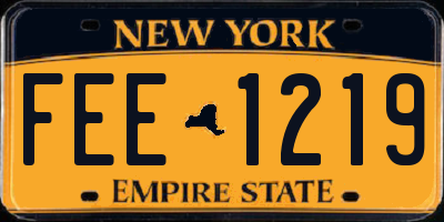 NY license plate FEE1219