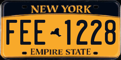 NY license plate FEE1228