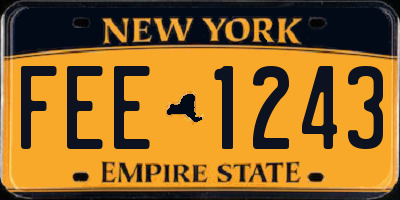 NY license plate FEE1243