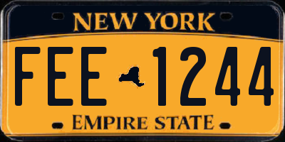 NY license plate FEE1244
