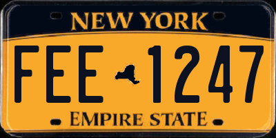 NY license plate FEE1247