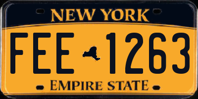 NY license plate FEE1263