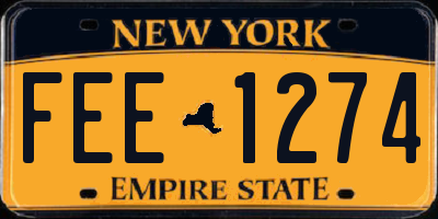NY license plate FEE1274