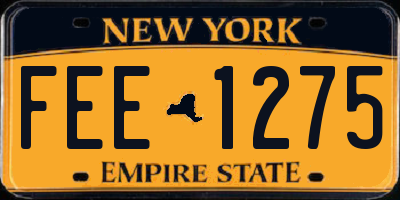 NY license plate FEE1275