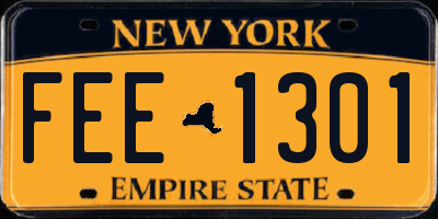 NY license plate FEE1301