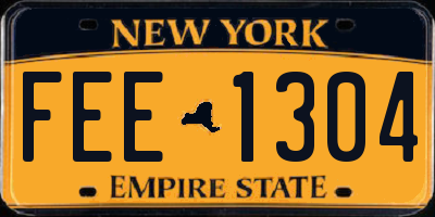 NY license plate FEE1304