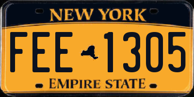 NY license plate FEE1305