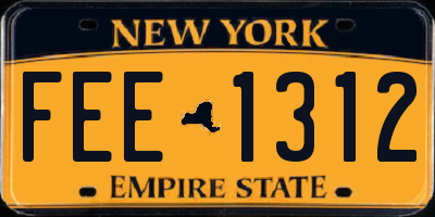 NY license plate FEE1312