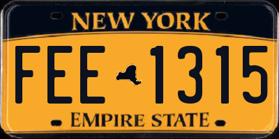 NY license plate FEE1315