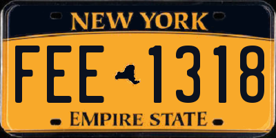 NY license plate FEE1318