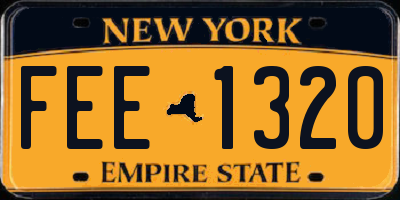 NY license plate FEE1320