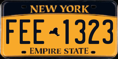 NY license plate FEE1323