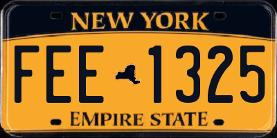 NY license plate FEE1325