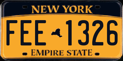 NY license plate FEE1326