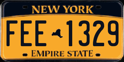 NY license plate FEE1329