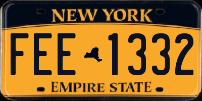 NY license plate FEE1332