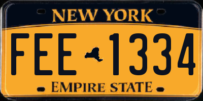 NY license plate FEE1334