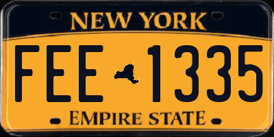 NY license plate FEE1335