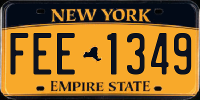 NY license plate FEE1349