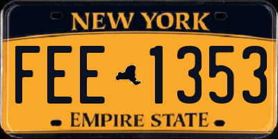NY license plate FEE1353