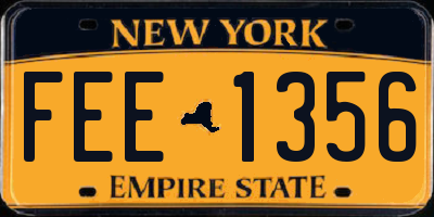 NY license plate FEE1356