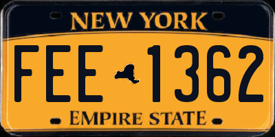 NY license plate FEE1362