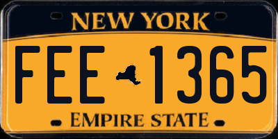 NY license plate FEE1365