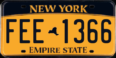 NY license plate FEE1366