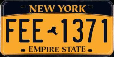 NY license plate FEE1371