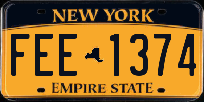 NY license plate FEE1374