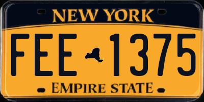 NY license plate FEE1375