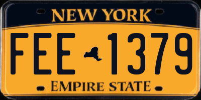NY license plate FEE1379