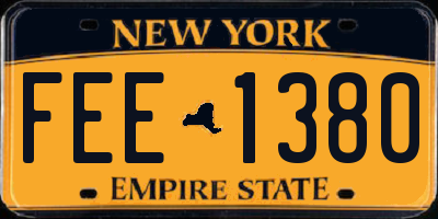 NY license plate FEE1380