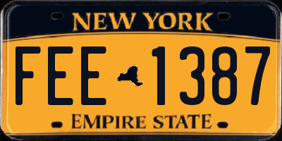 NY license plate FEE1387