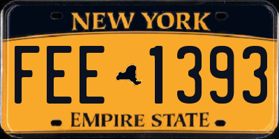 NY license plate FEE1393