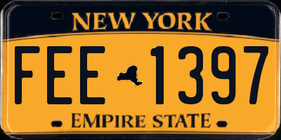 NY license plate FEE1397