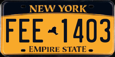 NY license plate FEE1403
