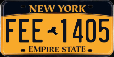 NY license plate FEE1405