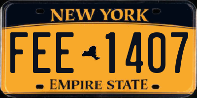 NY license plate FEE1407